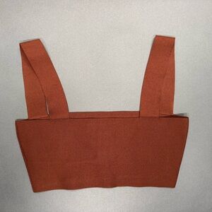 Victoria Beckham VB body Merino Wool Knit Crop Top | Rust | Minimalist Bralette